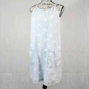 Old Navy Chambray Light Wash Denim Star Print sz M